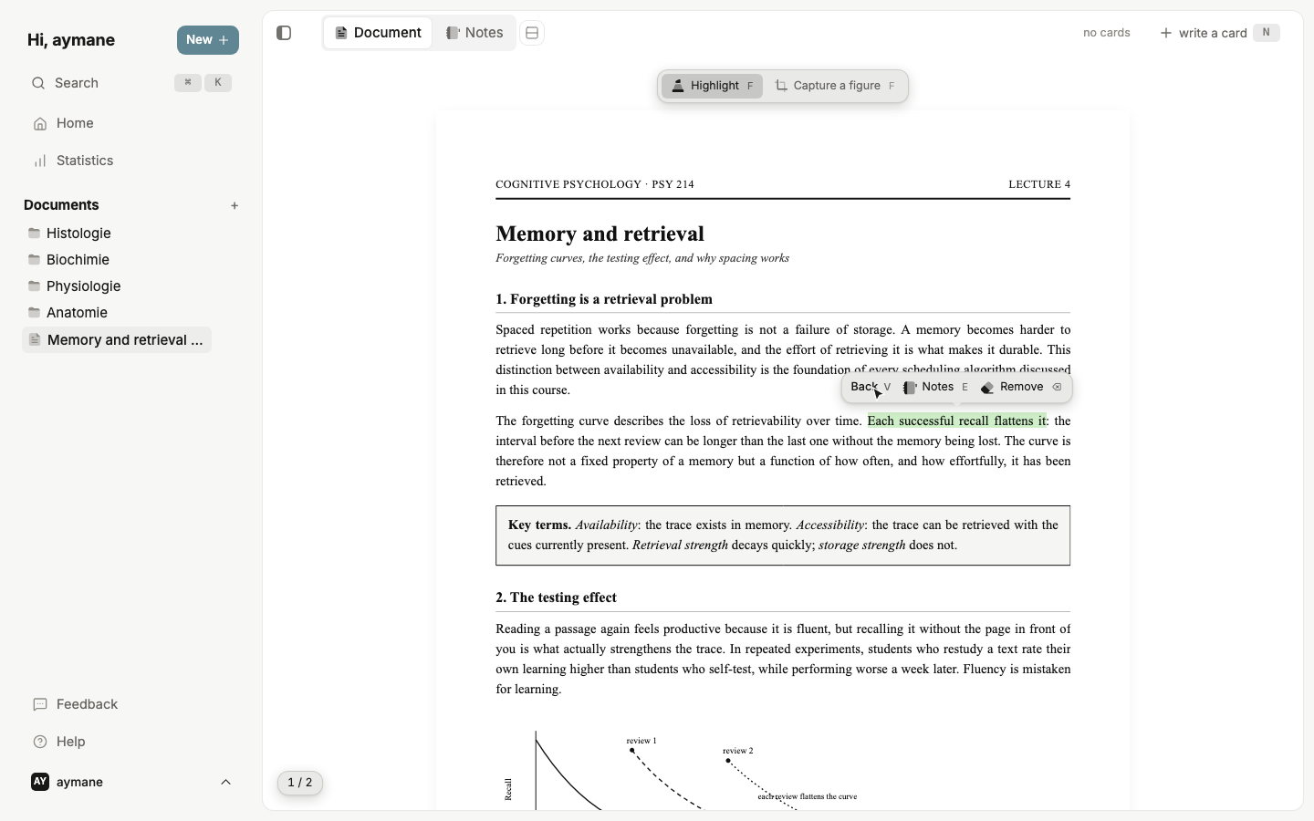 Three short fragments highlighted mid-sentence in a course, and one bar offering to send all three at once.